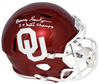 BARRY SWITZER SIGNED OKLAHOMA SOONERS FULL SIZE SPEED HELMET W/ 3X NATL CHAMPS
