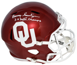 BARRY SWITZER SIGNED OKLAHOMA SOONERS FULL SIZE SPEED HELMET W/ 3X NATL CHAMPS