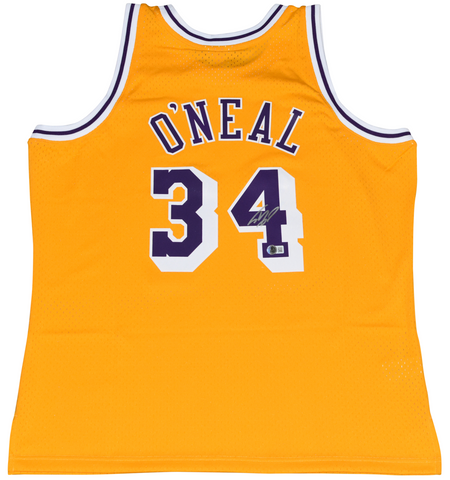 SHAQUILLE O'NEAL SIGNED ORLANDO MAGIC #32 MITCHELL & NESS SPLIT JERSEY BECKETT
