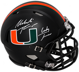 MALACHI TONEY SIGNED MIAMI HURRICANES BLACK FULL SIZE SPEED HELMET W/ BABY JESUS