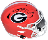 ROQUAN SMITH SIGNED GEORGIA BULLDOGS SPEEDFLEX MIDI HELMET W/ GO DAWGS