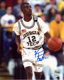 KENNY ANDERSON AUTOGRAPHED GEORGIA TECH YELLOW JACKETS 8x10 PHOTO COA