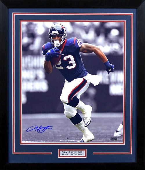 ARIAN FOSTER AUTOGRAPHED HOUSTON TEXANS 16x20 FRAMED PHOTO COA