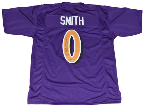 ROQUAN SMITH AUTOGRAPHED BALTIMORE RAVENS #0 COLOR RUSH JERSEY BECKETT