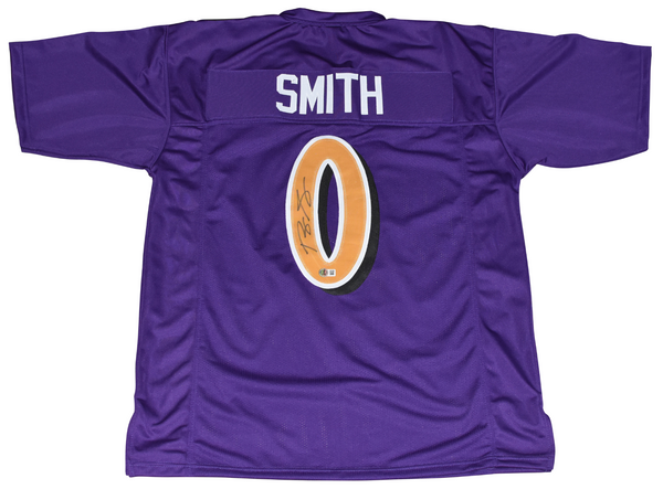 ROQUAN SMITH AUTOGRAPHED BALTIMORE RAVENS #0 COLOR RUSH JERSEY BECKETT