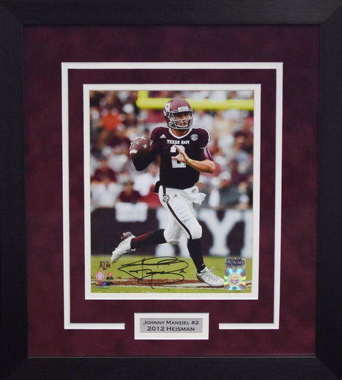 JOHNNY MANZIEL AUTOGRAPHED TEXAS A&M AGGIES 8x10 FRAMED PHOTO COA