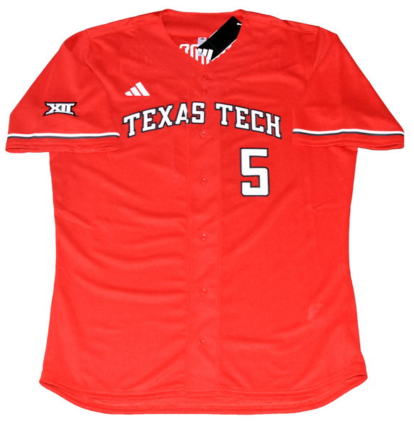 PATRICK MAHOMES SIGNED TEXAS TECH RED RAIDERS ADIDAS BASEBALL JERSEY BECKETT