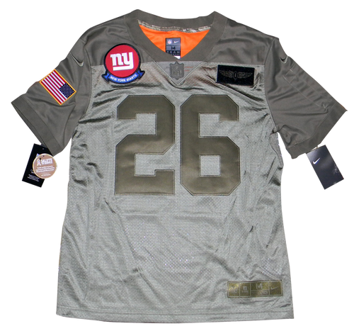 SAQUON BARKLEY SIGNED NEW YORK GIANTS SALUTE TO SERVICE NIKE LIMITED JERSEY BAS