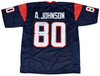 ANDRE JOHNSON SIGNED HOUSTON TEXANS #80 NAVY JERSEY JSA W/ HOF 2024