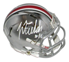 JUSTIN FIELDS AUTOGRAPHED OHIO STATE BUCKEYES CHROME SPEED MINI HELMET BECKETT
