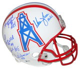 WARREN MOON JEFFIRES WHITE GIVINS RUN & SHOOT SIGNED HOUSTON OILERS F/S HELMET