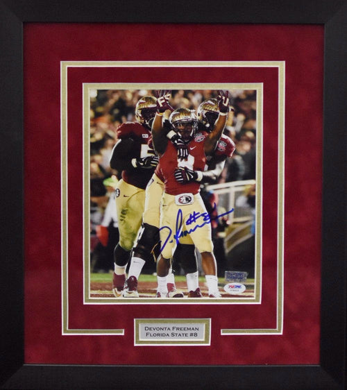 DEVONTA FREEMAN AUTOGRAPHED FLORIDA STATE SEMINOLES 8x10 FRAMED PHOTO COA