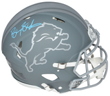 BARRY SANDERS SIGNED DETROIT LIONS SLATE AUTHENTIC SPEED HELMET BECKETT