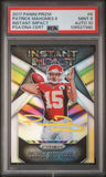 PATRICK MAHOMES SIGNED 2017 PANINI PRIZM INSTANT IMPACT ROOKIE RC PSA 9 AUTO 10