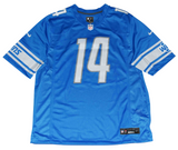 AMON-RA ST BROWN SIGNED DETROIT LIONS #14 NIKE BLUE JERSEY BECKETT W/ SUN GOD