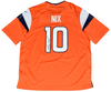 BO NIX AUTOGRAPHED SIGNED DENVER BRONCOS #10 ORANGE NIKE JERSEY BECKETT