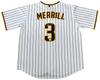 JACKSON MERRILL SIGNED SAN DIEGO PADRES #3 WHITE NIKE JERSEY MLB AUTH