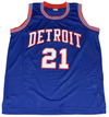 DAVE BING AUTOGRAPHED DETROIT PISTONS #21 BLUE BASKETBALL JERSEY BECKETT