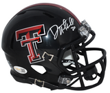 DANNY AMENDOLA SIGNED TEXAS TECH RED RAIDERS SPEED MINI HELMET JSA