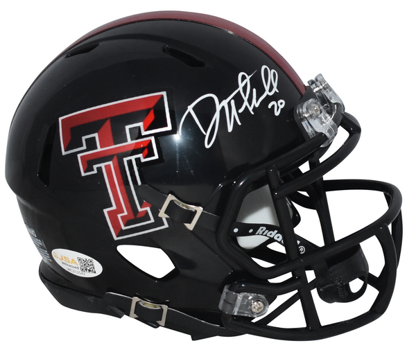 DANNY AMENDOLA SIGNED TEXAS TECH RED RAIDERS SPEED MINI HELMET JSA