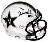 ZACH CUNNINGHAM SIGNED VANDERBILT COMMODORES WHITE SPEED MINI HELMET TRISTAR