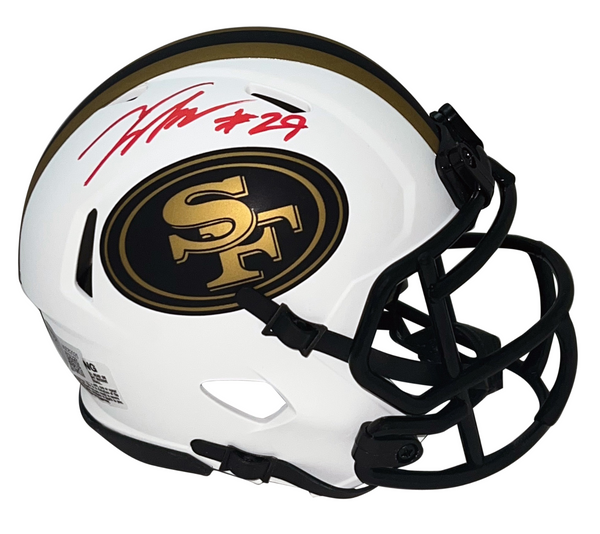 TALANOA HUFANGA AUTOGRAPHED SAN FRANCISCO 49ERS LUNAR MINI HELMET BECKETT