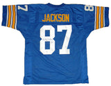 RICKEY JACKSON SIGNED AUTOGRAPHED PITT PITTSBURGH PANTHERS #87 THROWBACK JERSEY