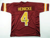 TAYLOR HEINICKE SIGNED WASHINGTON COMMANDERS #4 BURGUNDY JERSEY BECKETT
