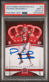 PATRICK MAHOMES SIGNED 2017 PANINI CROWN ROYALE #84 ROOKIE RC PSA 9 AUTO 10