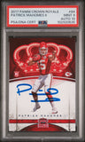 PATRICK MAHOMES SIGNED 2017 PANINI CROWN ROYALE #84 ROOKIE RC PSA 9 AUTO 10