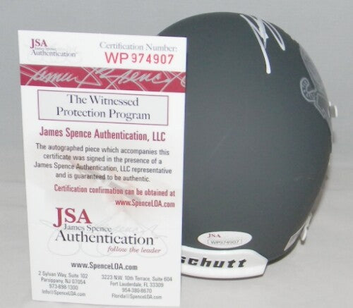 ANTHONY MILLER SIGNED AUTOGRAPHED MEMPHIS TIGERS MATTE GRAY MINI HELMET JSA