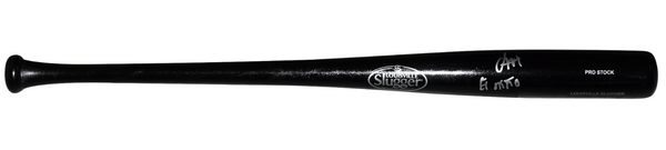 JESUS MADE SIGNED MILWAUKEE BREWERS LOUISVILLE SLUGGER BLACK BAT W/ EL NINO
