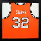 JOHN STARKS SIGNED OKLAHOMA STATE COWBOYS BASKETBALL #32 FRAMED JERSEY COA
