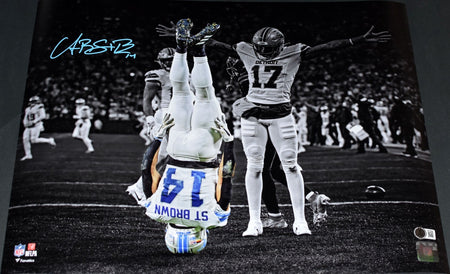 AMON-RA ST BROWN SIGNED DETROIT LIONS 2024 BLUE AUTHENTIC SPEEDFLEX HELMET BAS