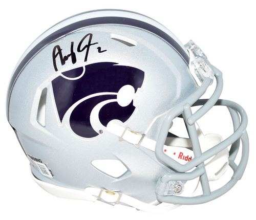 AVERY JOHNSON AUTOGRAPHED KANSAS STATE WILDCATS SPEED MINI HELMET BECKETT