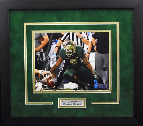 AHMAD DIXON SIGNED AUTOGRAPHED BAYLOR BEARS FRAMED 8x10 PHOTO COA