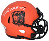 JOE THOMAS AUTOGRAPHED CLEVELAND BROWNS RAVE SPEED MINI HELMET JSA