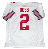 MIKE DOSS OHIO STATE BUCKEYES SIGNED AUTOGRAPHED #2 WHITE JERSEY JSA