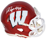RON DAYNE AUTOGRAPHED WISCONSIN BADGERS FLASH SPEED MINI HELMET JSA