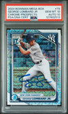 GEORGE LOMBARD JR SIGNED 2024 BOWMAN CHROME MEGA BOX MOJO 1ST RC PSA 10 AUTO 10