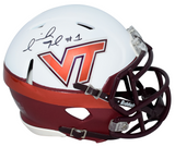 ISAIAH FORD AUTOGRAPHED VIRGINIA TECH HOKIES WHITE SPEED MINI HELMET COA