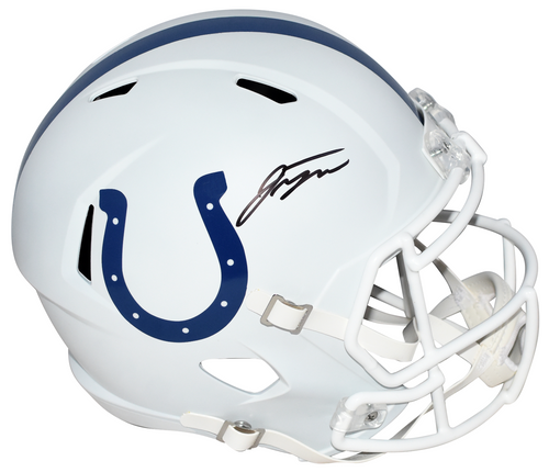 JONATHAN TAYLOR SIGNED INDIANAPOLIS COLTS FLAT WHITE FULL SIZE HELMET BECKETT