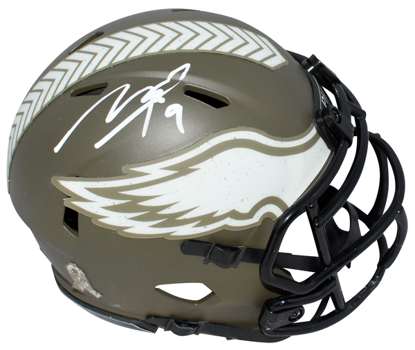 MAKAI LEMON SIGNED PHILADELPHIA EAGLES SALUTE TO SERVICE MINI HELMET BECKETT