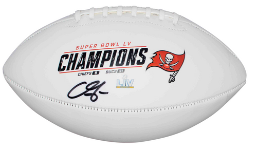 CHRIS GODWIN SIGNED TAMPA BAY BUCCANEERS SUPER BOWL LV CHAMPIONS LOGO FOOTBALL