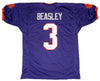 VIC BEASLEY SIGNED AUTOGRAPHED CLEMSON TIGERS #3 PURPLE JERSEY JSA