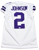 AVERY JOHNSON SIGNED KANSAS STATE WILDCATS #2 WHITE GAME CUT JERSEY BECKETT
