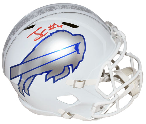 JAMES COOK AUTOGRAPHED BUFFALO BILLS 2025 RIVALRIES FULL SIZE SPEED HELMET JSA
