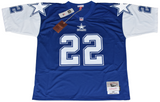 EMMITT SMITH SIGNED DALLAS COWBOYS #22 THROWBACK MITCHELL & NESS JERSEY BECKETT