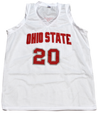 GREG ODEN SIGNED OHIO STATE BUCKEYES #20 WHITE BASKETBALL JERSEY BECKETT