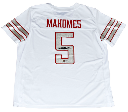 PATRICK MAHOMES SIGNED TEXAS TECH RED RAIDERS #5 ADIDAS GALVANICED JERSEY - BACK